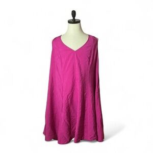 NWT Torrid 3X Pink Textured V Neck Sleeveless Swing Dress Plus Size
